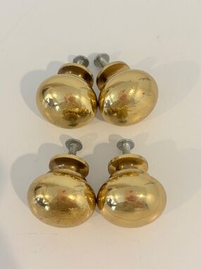 Accents | Sets Of Knobs Heavy Gold Toned Metal Round Knobs Dresser ...